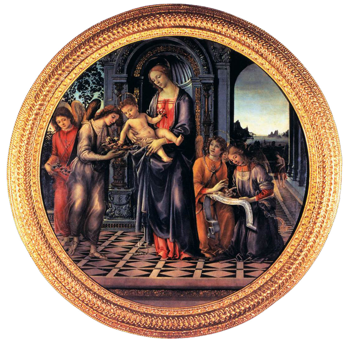virgin and child with angels
